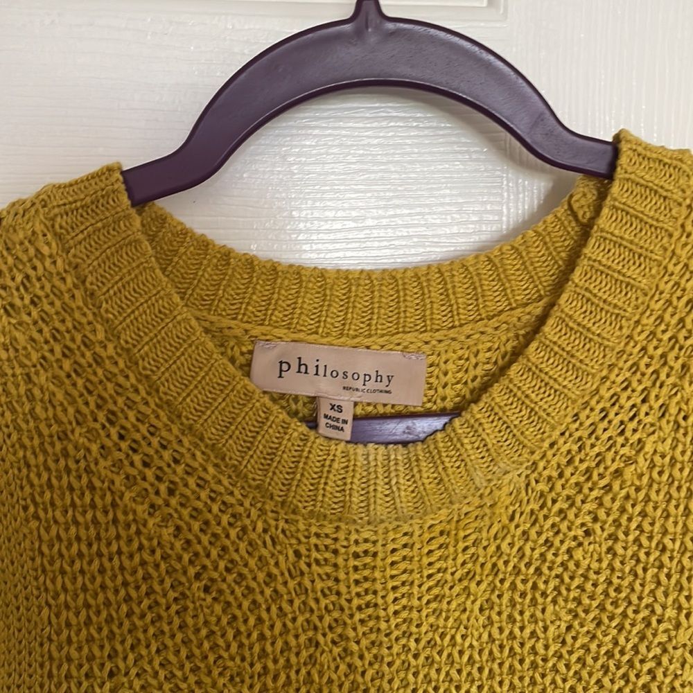 Philosophy Mustard Yellow Sweater size small s - Picture 2 of 6